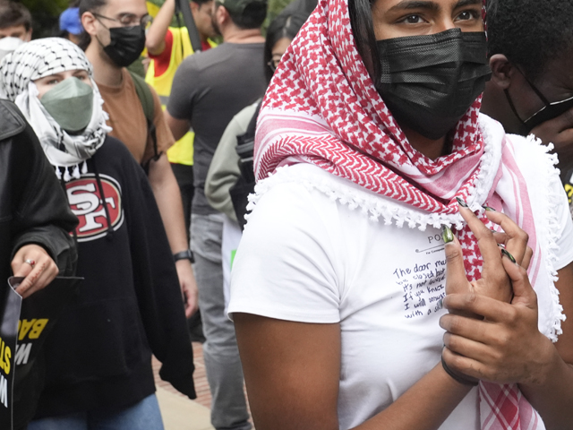 В США правозащитники требуют запретить участникам антиизраильских протестов прятать лица