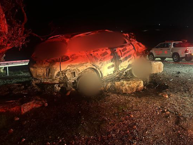 В Самарии обнаружен горящий автомобиль, его водитель скончался на месте