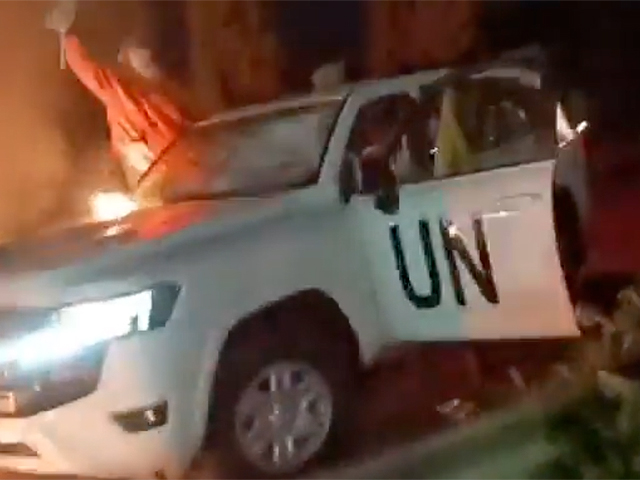 Near Beirut Airport, Hizballah supporters attacked the Unifil car and burned it