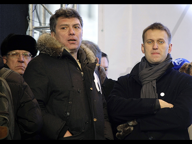 С Алексеем Навальным и Алексеем Кудриным, 2011 год