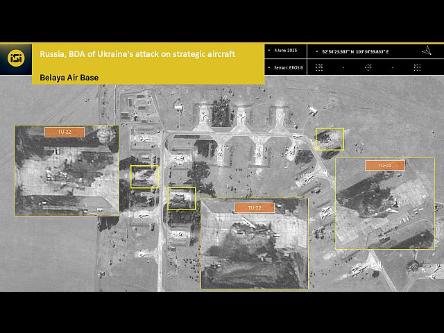 Авиабаза "Белая" в Иркутской области. Спутниковый снимок ImageSat International (ISI), компании по спутниковым и космическим разведывательным решениям