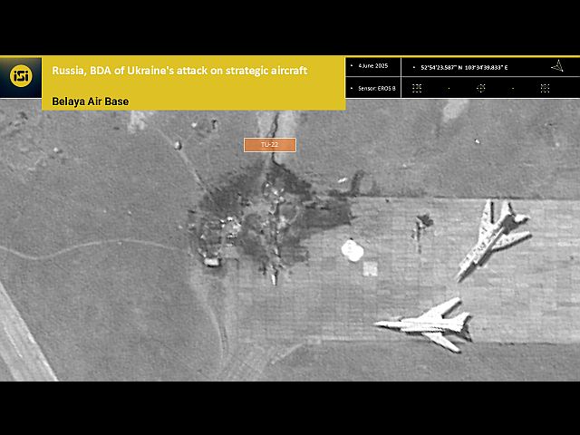Авиабаза "Белая" в Иркутской области. Спутниковый снимок ImageSat International (ISI), компании по спутниковым и космическим разведывательным решениям