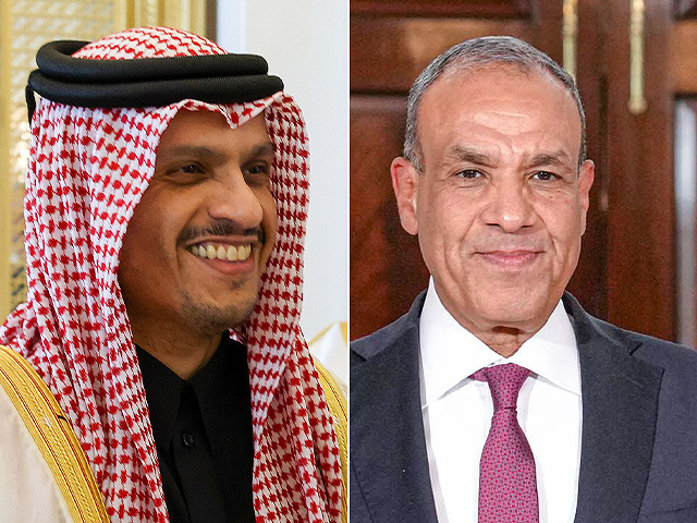 Министр иностранных дел Катара Мухаммед бин Абд аль-Рахман аль-Тани и министр иностранных дел Египта Бадр Абд аль-Ати