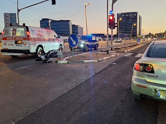 ДТП в Ор-Йегуде, тяжело травмирован мотоциклист
