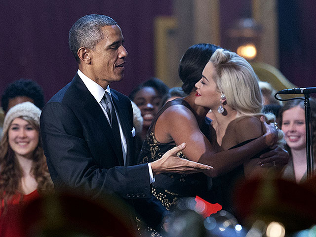 С Президентом США Бараком Обамой и первой леди Мишель. 2014 год