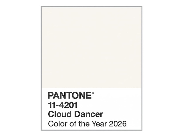 Pantone назвал цветом 2026 года белый оттенок Cloud Dancer