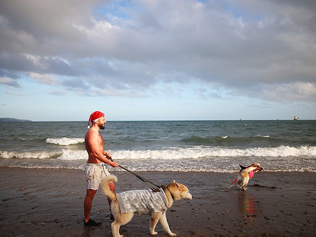 Рождественский массовый заплыв в Северной Ирландии. Фоторепортаж
