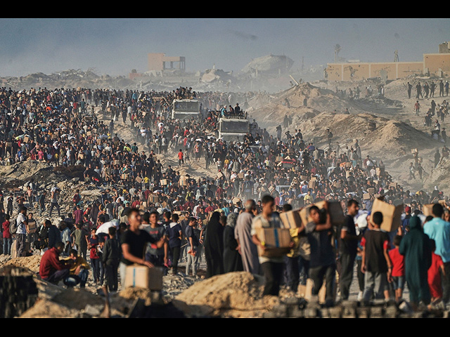 Распределение гуманитарной помощи в секторе Газы, 16 июня 2025 года