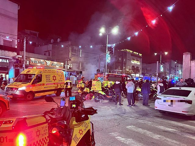 Взрыв и пожар в Нацерете, множество пострадавших
