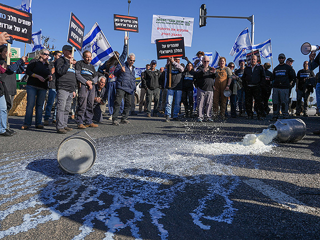 "Земля, текущая молоком": протест фермеров на севере Израиля. Фоторепортаж