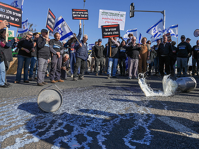 "Земля, текущая молоком": протест фермеров на севере Израиля. Фоторепортаж
