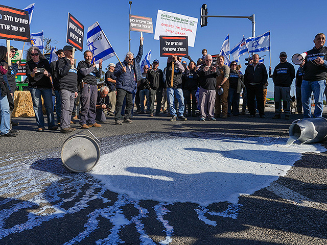 "Земля, текущая молоком": протест фермеров на севере Израиля. Фоторепортаж