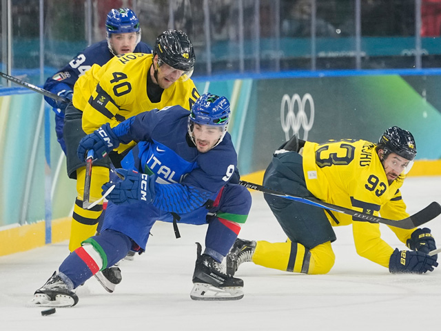 Олимпиада. Хоккей. Шведы разгромили сборную Италии
