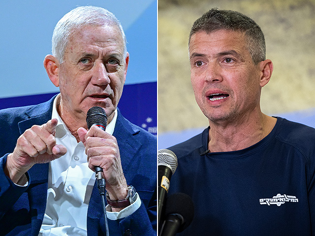 Глава партии "Кахоль Лаван" Бени Ганц  Глава партии "Милуимниким" Йоаз Хендель