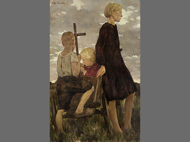 Лута Лазарштайн. Дети с коляской, 1932 год