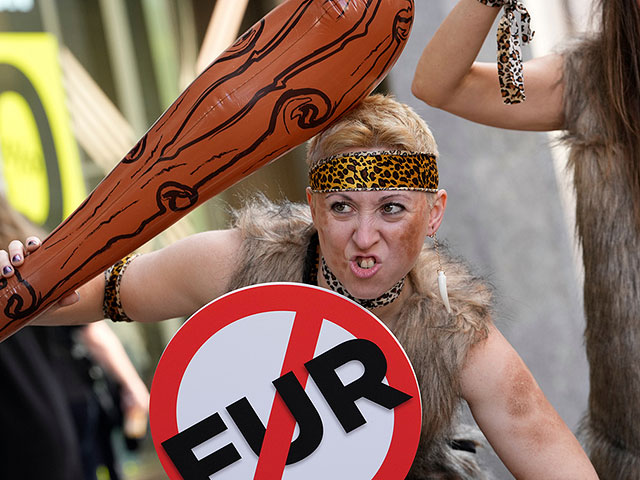 Акция протеста, организованная Движением за этичное обращение с животными (PETA)