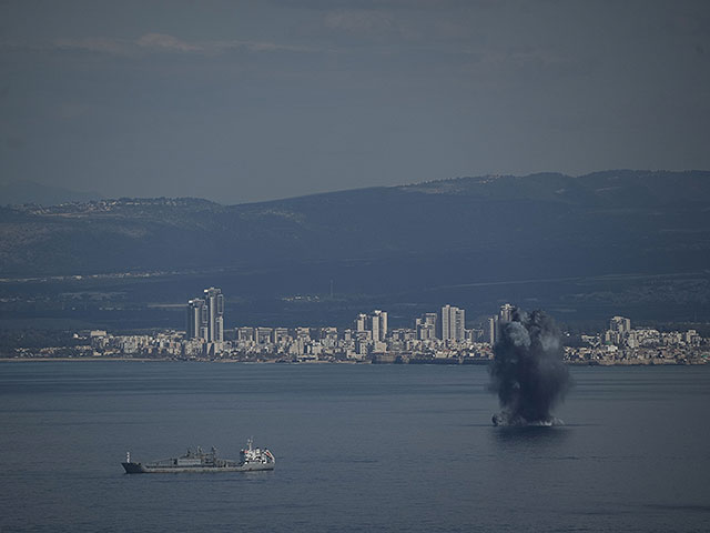 Падение иранской ракеты в в воды Хайфского залива