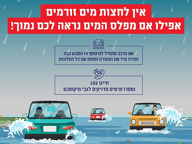 Наводнения, грозы и град: пожарно-спасательная служба Израиля публикует предупреждения