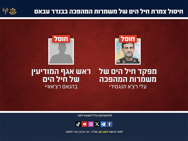 ЦАХАЛ официально подтвердил ликвидацию командующего ВМС КСИР и его заместителя