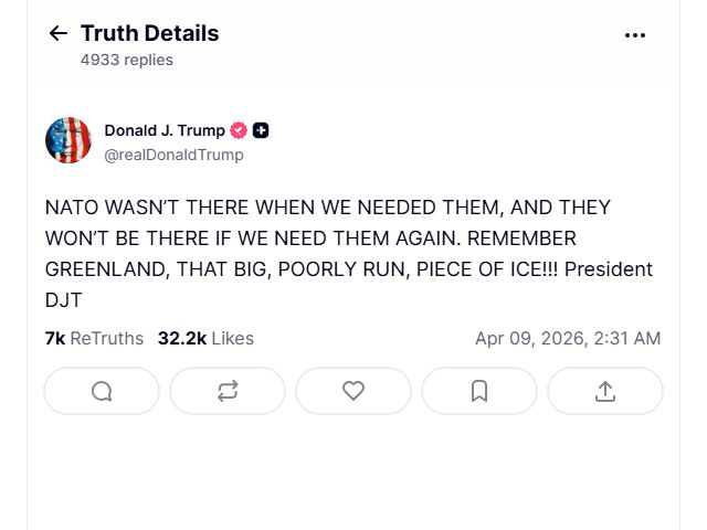 Трамп раскритиковал NATO, напомнив о "бездарно управляемой" Гренландии
