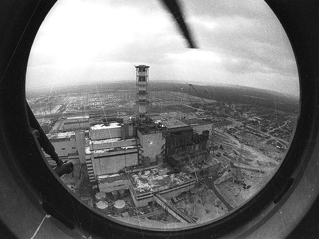 Вид на ЧАЭС из вертолета. 12 мая 1986 года