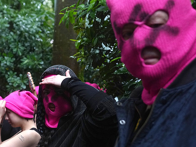 Pussy Riot и FEMEN провели голую акцию протеста около павильона России. Фоторепортаж из Венеции