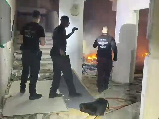 В Джиср аз-Зарке полицейские спасли собаку из горящего заброшенного здания