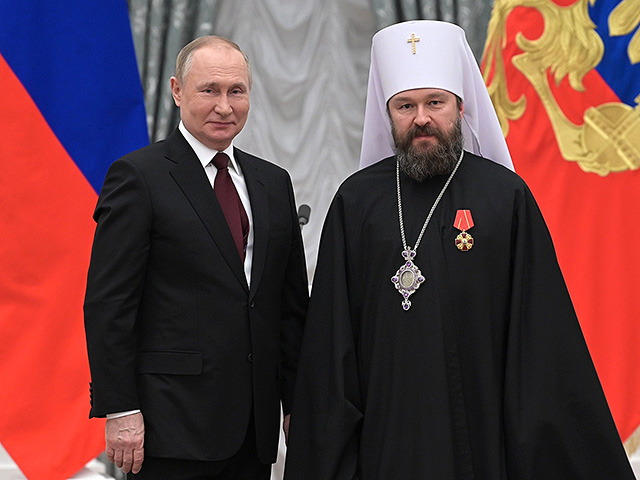 Митрополит РПЦ Иларион с Владимиром Путиным