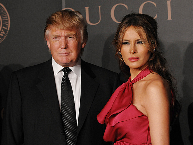 С Меланией Трамп, 2008 год