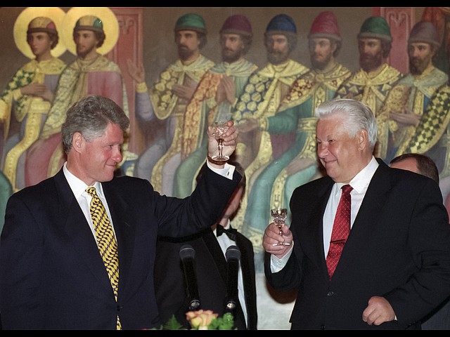С Борисом Ельциным, 1995 год