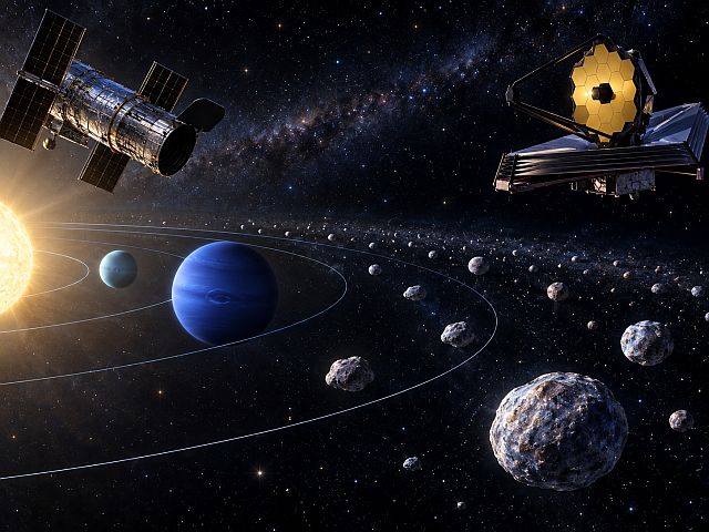 Hubble и Webb обнаружили 27 крошечных миров за орбитой Нептуна

