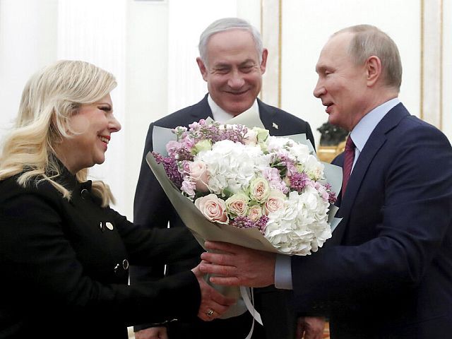 Сара и Биньямин Нетаниягу во время встречи с президентом РФ Владимиром Путиным в Москве в январе 2020 года
