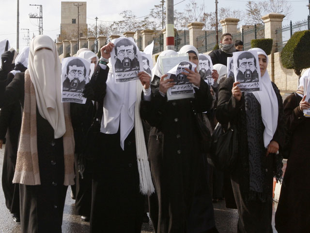 Демонстрация в поддержку Хадра Аднана. Шхем, 19 февраля 2012 года