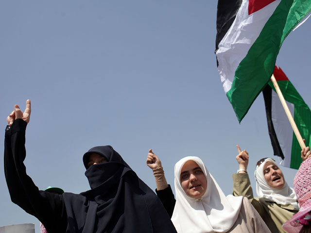 Акция протеста палестинских исламисток в Аммане