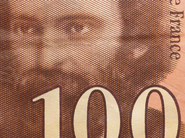 Портрет Сезанна на старой 100-франковой банкноте