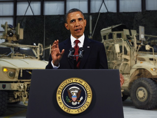 Барак Обама на авиабазе в Баграме, 2 мая 2012 года