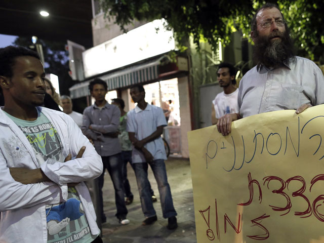 Акция протеста против засилья африканских беженцев и нелегалов в Тель-Авиве. 17 мая 2012 года
