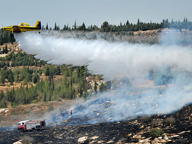 На борьбу с пожаром под Иерусалимом направлены 40 расчетов и 6 самолетов