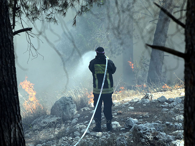 Тушение пожара в окрестностях Иерусалима