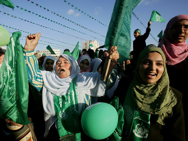 Демонстрация сторонников ХАМАСа в Газе