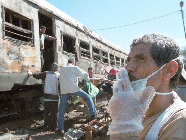 Сцена железнодорожной катастрофы в Египте (иллюстрация)