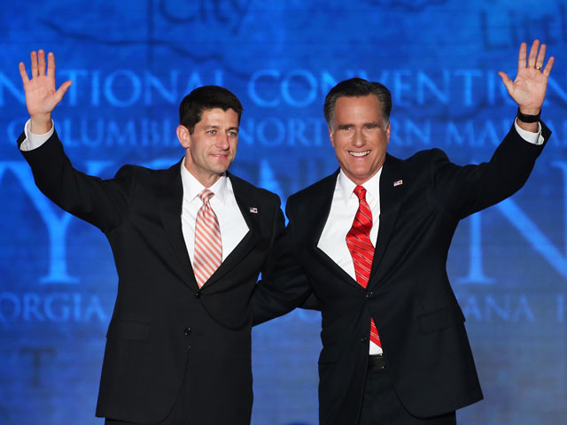 Пол Райан и Митт Ромни на съезде в Тампе. 30 августа 2012 года
