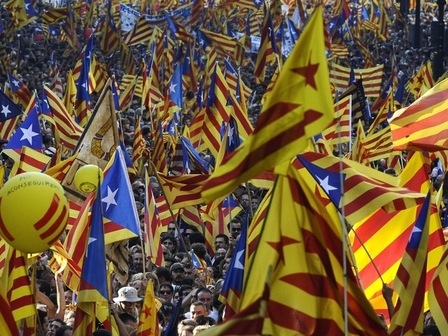 В Барселоне прошла демонстрация в поддержку независимости Каталонии от Испании, 11 сентября 2012 г.