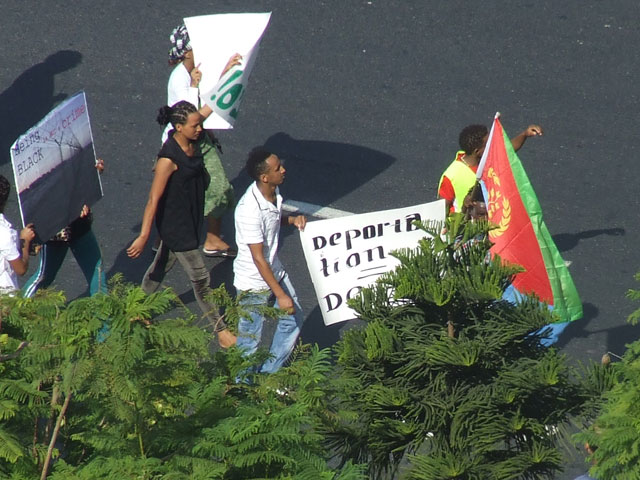 Демонстрация выходцев из Эритреи. Тель-Авив, 18 октября 2012 года