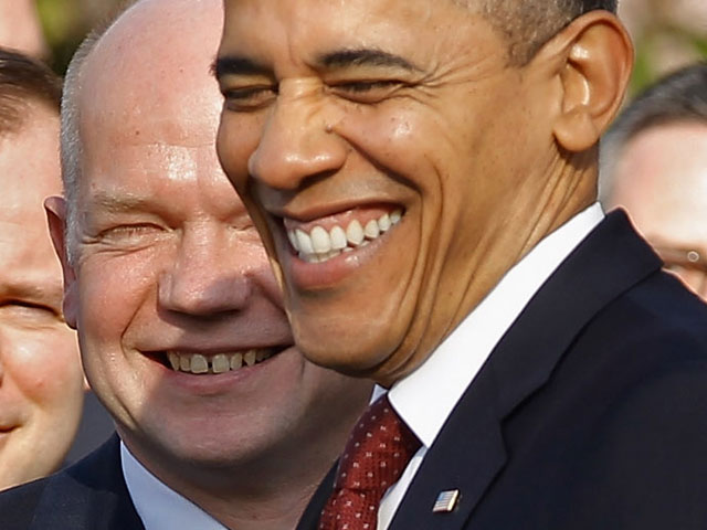 Глава внешнеполитического ведомства Великобритании Уильям Хэйг и президент США Барак Обама