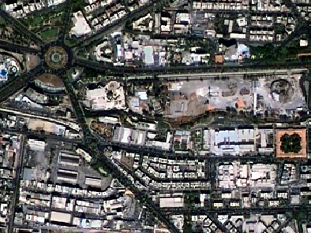 Центр Дамаска. Снимок, полученный российским КА "Канопус-В"  осенью 2012 года