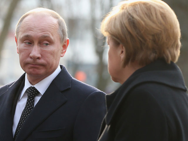 Владимир Путин и Ангела Меркель в Ганновере. 8 апреля 2013 года
