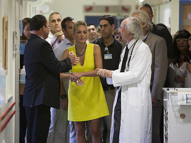 Шэрон Стоун, прибывшая на юбилей Шимона Переса, посетила больницу "Адасса"