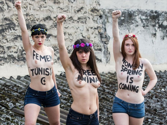 Акция в поддержку участниц движения FEMEN из Туниса