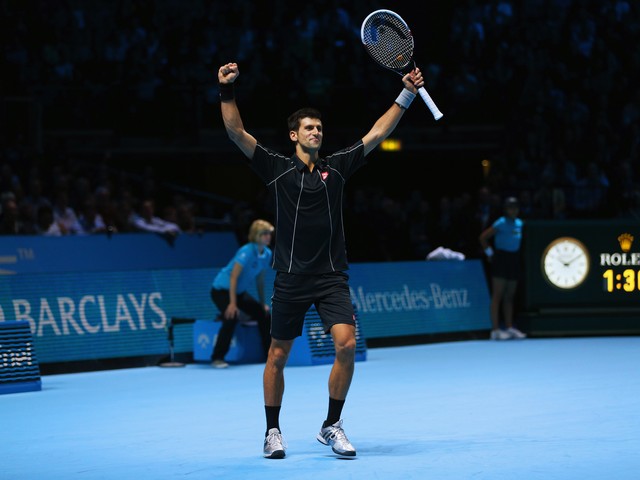 В финале итогового турнира ATP Новак Джокович победил Рафаэля Надаля, 11 ноября 2013 г.